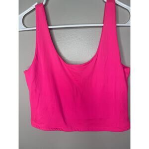 Pink Scoop Neck Cropped Basic Tank Top Womens Size Small